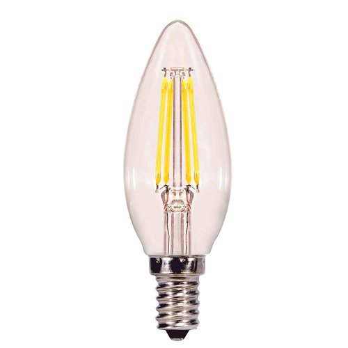 Satco S29890 Candelabra Bulb in Light Finish, 3.88 inches, Clear