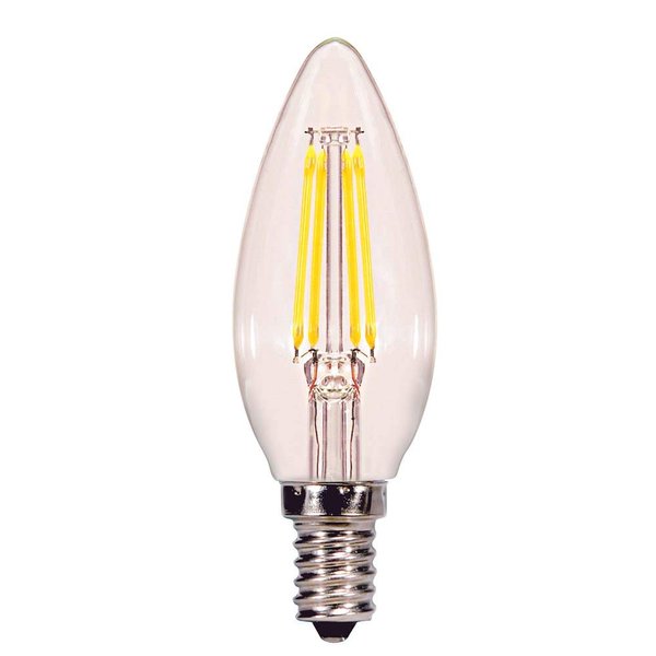Satco S29890 Candelabra Bulb in Light Finish, 3.88 inches, Clear