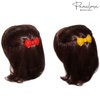 Parcelona French Angel Bow Red and Yellow Small 2” Celluloid Set of 2 Hair Clip Barrettes for Girls