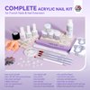 Saviland French Acrylic Nail Kit: Beginner Nail Kit Acrylic Set Easy to Use Acrylic Powder and Liquid Set with Half Cover Nail Tips Acrylic Nail Brushes Nail Tools for DIY French Manucure Kit