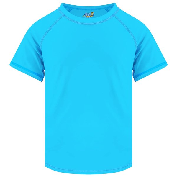 Boys Rash Guard Short Sleeve, Blue UPF 50+ Sun Protection Rashguard Slim Fit Swim Shirt Fishing Surf Quick Dry Cool Beach Clothes for Toddler Youth Kids Size 10-12 Years
