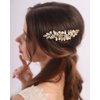 Rumtock Gold Hair Comb with Pearl Beads Crystal Rhinestones Sparke Hair Piece for Wedding Brides