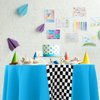 Oudain Cars Birthday Party Supplies Racing Party Decorations Round Racing Tablecloth Checkered Flag Table Covers Road Plastic Table Cloth, 1950s Disco Dancing Party Tablecloth (Light Blue,3 Pcs)