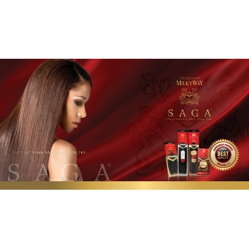 MilkyWay Saga Gold Remy Yaky 100% Human Hair Extensions Weave 16 Color 1 Jet Black by SAGA