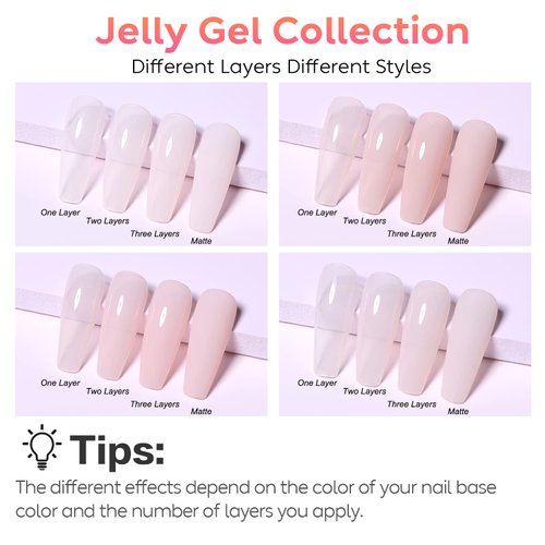 AIMEILI Transparent Milky White Nude Gel Nail Polish Soak Off U V LED Hema Free Gel Nail Lacquer Salon DIY Set Of 4pcs X 10ml - Kit Set 20