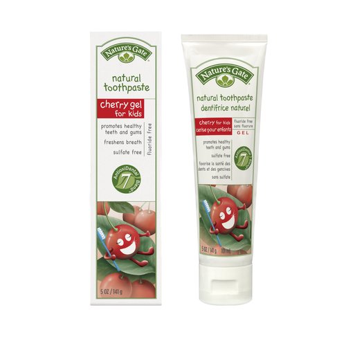 Nature's Gate Natural Toothpaste without Fluoride, Cherry Gel, 5 oz (141 g) (Pack of 4)
