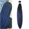 BALINGHAIR Braiding Hair Pre-Stretched High Temperature Synthetic Fiber Braid Hair Ombre Black to Dark Blue (B20-1Pack)