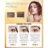 Eyebrow Powder Kit-2 Colors Soft Eye Brow Tinted Powder Palette, Waterproof & Long Lasting Natural Gray Brown Brow, Professional Eyebrow Contour Makeup Set for Women with Mirror Brow Brush & Razor-2#