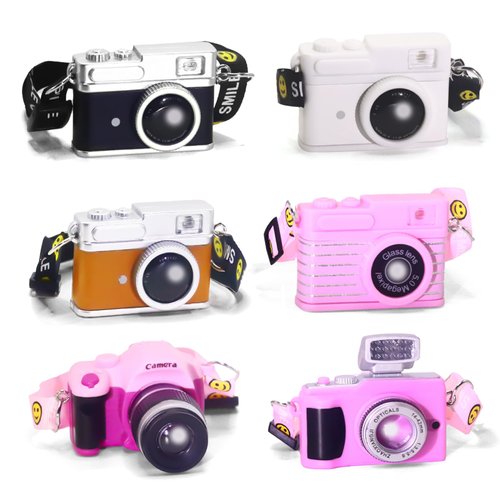 6 Pcs Digital Camera Mini DSLR Camera 1:4 Ratio, Mini Decorative Accessories Photography Props Gifts, Mini Decoration, Doll Accessories, Bag Charms