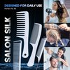 SALONSILK Combs for Women and Men, 4PCS Translucent Professional Comb Set, Wide Tooth Combs Rat Tail Fine Tooth Hair Comb for All Hair Types