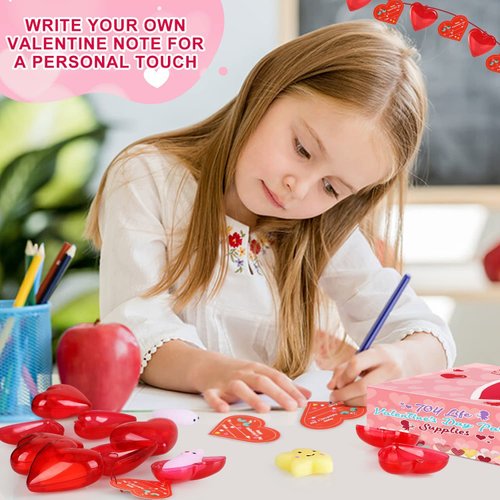 TOY Life Mochi Squishy Toys 28pcs Birthday Gifts for Kids Classroom with Filled Hearts & Birthday Cards Kawaii Squishies Fidget Toys for Party Favor Girls Boys