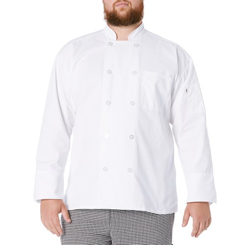 Uncommon Threads unisex adult Classic 10 Button Chef Coat Shirt, White, Medium US