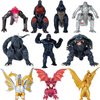 JAYKENIXO 10pcs New Dragon Action Figures King of The Monsters - Dragon VS Kong Mini Monster Orangutan Playsets