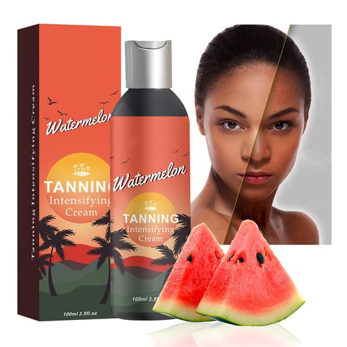 Tanning Lotion Self Tanner, Sunless Self Tanning Cream, Natural Looking Gradual Tan Tanning Accelerator Browning Lotion for Men & Women, Fair to Medium, SPF0 (Watermelon Self Tanning Cream)
