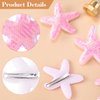 Joez Wonderful 8Pcs Starfish Hair Clips, Resin Cute Beach Sea Star Hair Barrettes Pins, Pink Mermaid Headpiece Hair Alligator Clips for Women Girls Hair Accessories Birthday Gift