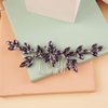 BERYUAN Wedding Crystal Hair Comb Flower Crytstal Hair Piece Teardrop Crystal Rhinestone Wedding Hair Accessories Bride Headband for Wedding (purple)