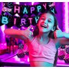 Roller Skating Glow Rainbow Happy Birthday Banner Pennant - Roller Skating Party Supplies - Roller Skating Party Decorations - Glow