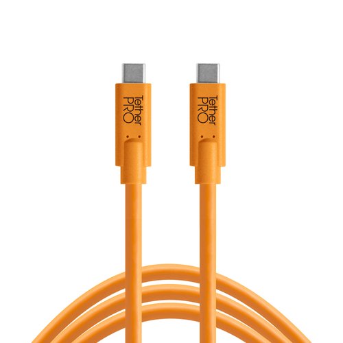 Tether Tools TetherPro USB-C to USB-C Cable | for Power Delivery, Fast Transfer and Connection Between Camera and Computer | High Visibility Orange | 3 Feet (.9 m)