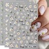 5pcs Embossed Daisy Nail Stickers Micro-carving Flower Nail Stickers Small Daisies Pink Butterfly Flower Nail Decals for Nail Art Supplies Daisy Flowers Nail Art Stickers Floral Stickers for Nails DIY