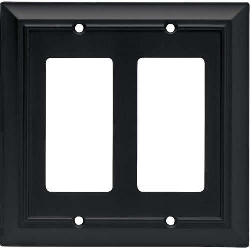 Franklin Brass Architectural Double Decorator Wall Plate, Flat Black, Packaging May Vary
