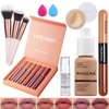 PHOERA Foundation Makeup Set,Matte Lipstick Set, PHOERA Primer, PHOERA Powder, PHOERA Highlighter and Contour, PHOERA Concealer, Foundation Brush Makeup Powder Brush Concealers Brush, Makeup Sponge