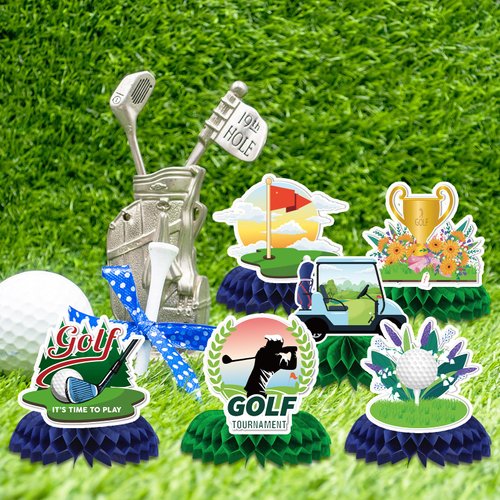 9PCS Golf Centerpieces for Tables - Golf Party Decorations Golf Table Topper Golf Theme Party Supplies for Boys Birthday Baby Shower Sport Party Decor