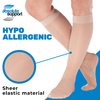 Made in USA - Sheer Compression Socks for Women 15-20 mmHg - Support Hose Knee High Stockings - Natural, Small
