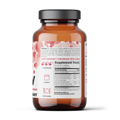 UMZU zuACV Prebiotics Supplement | Apple Cider Vinegar Prebiotic Blend Supports Digestion, Gut Health & Immunity | Relieves Occasional Bloating w/No Vinegar Taste (30 Day Supply | 90 Capsules)