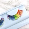 PRIDE Rainbow & Gold Metallic Shimmer False Eyelashes | Halloween Rave Clown Cirque