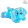 WEWILL 10'' Light up Blue Puppy Dog LED Stuffed Animal with Colorful Night Light Glow Soft Plush Toy Gifts for Kids on Christmas Birthday Valentines Day