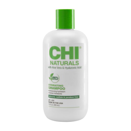 CHI Naturals with Aloe Vera Hydrating Shampoo, Helps Reduces Dryness, Damage & Breakage & Increase Shine, Sulfate, Paraben, & Cruelty-Free, 12 Oz