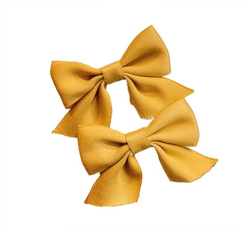 YALLNASL No Slip Hair Clip Butterfly Barrettes for Girls Alligator Clip on Bows for Little Girl Children 2 Count Yellow Hair Accessories