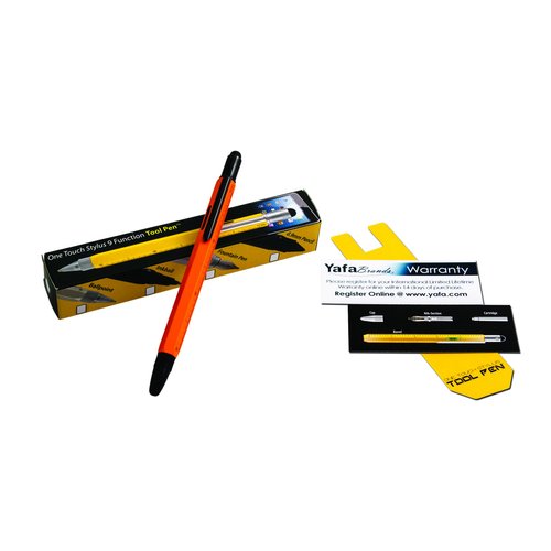 Monteverde USA 9-in-1 Tool Fountain Pen in Orange – Medium Nib, Multifunctional Pen with Stylus, Screwdrivers, Level, and Ruler – Exclusive Collection, Ideal Gift for Professionals