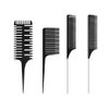 Fox Baby Hair Styling Comb,Highlighting Professional Styling Comb Metal Rat Tail Teasing Comb Dyeing Comb Foiling Comb for Home Hairstylist Barber Styling Weaving (4 Pcs Black)