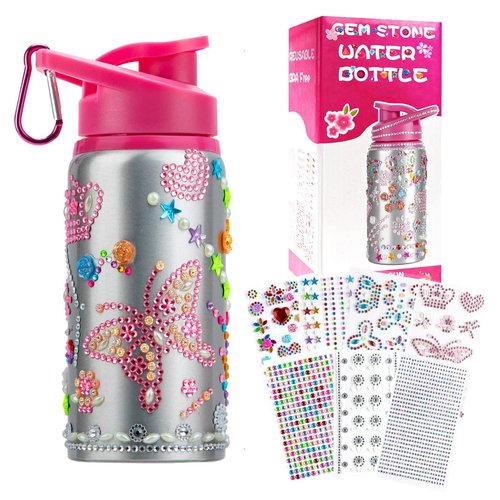 Gifts for Girls, Decorate Your Own Water Bottle Kits for Girls, Art Supplies for Girls for Kids 6-8-12, Teen Arts and Crafts Toys Kits for Daughter Niece Sister Granddaughter Birthday DIY Gift Ideas