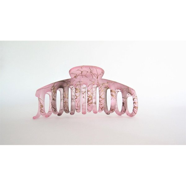 Generic Light mauve pink and gold color splatter paint hair claw clip