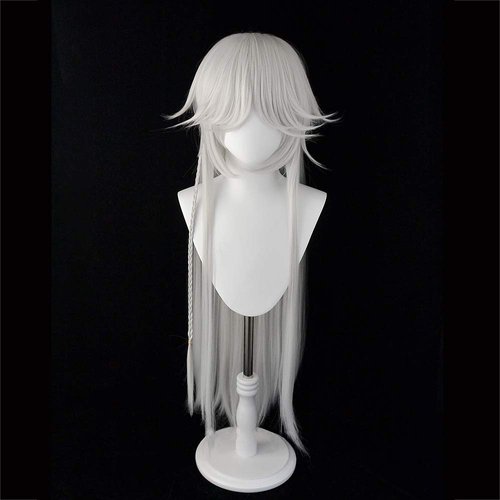 magic acgn Color Mixing Grey and White Cosplay Wig Straight Long Halloween Wig