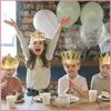 SENONAPO 50 Pcs Foam Crowns Kids Princess Tiaras Crowns Bulk with 2 Styles DIY Diamond Sticker Making Kits for Kids Birthday Party Supplies