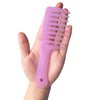 Mini Wide Tooth Comb,Small Travel Purse Comb Hair Detangling Comb Beard Comb Pocket Comb for Curly Wet Dry Hair,Detangler Comb Styling Comb for Men Women Handmade of Cellulose (Clear Purple)