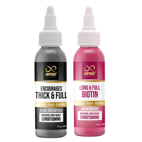 Infinix Scalp &amp; Hair Treatment Pack-Black Seed Oil-Thick and Full &amp; Biotin Infused-Finishing, Rep...