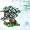 BDYDT Blue Cherry Blossom Bonsai Tree Building Blocks Set,（1443 Pieces） Flower Treehouse Model Mini Building Block Toys,Tree House Model Toys Gifts for Kid and Adult