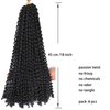 6 Packs Passion Twist Hair 18 Inch Water Wave Crochet Braiding Hair Synthetic Fiber Wigs Spring Twist Braiding Bohemian Hair Extensions (1B#)
