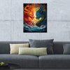 Blue and Red Dragon Paint by Number for Adults Animal/Wildlife Oil Paintings Seascape Paintwork DIY Kids Beginner Brushes Acrylic Pigment for Home Bedroom Decoration Gift 16''x20''Inch（Without Frame)