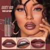 ZAMANIYA 3 In 1 Lip Gloss Set With Matte Lipstick ,Moisturizing Lip Gloss And 2mm Lip Liner Liquid Lipstick Long Lasting Makeup Lip Plumping Lipstick Lipgloss Soft And Smooth Like Cream(03 - Mad Blackberry)