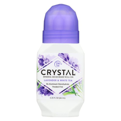 Crystal Mineral Deodorant Roll-On, Lavender &amp; White Tea 2.25 oz (Pack of 2)