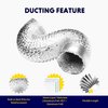 iPower 4 Inch 8 Feet Non-Insulated Flex Air Aluminum Ducting Dryer Vent Hose for HVAC Ventilation, 2 Pack, 4 Clamps included