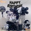 16 Inch Happy Birthday Balloon, Black Happy Birthday Balloons Banner Aluminum Foil Letters Balloons for Birthday Party Decorations Supplies