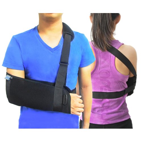 TODDOBRA Arm Sling Shoulder immobilizer for Shoulder Injury with Back Belt Men & Women Shoulder Immobilizer Left and Right Arm Lightweight Rotator Cuff Arm Support for Elbow Wrist Injury -(Size L)