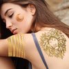 Bilizar 9 Sheets 110+ Designs Flash Gold Temporary Tattoos Metallic For Women Adult, Girl Golden Lion Festival Sun Moon Star Butterfly Glitter Tattoo Sticker, Fake Tattoos That Look Real and Last Long