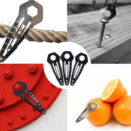 5 Pack, Multi Tool Tactical Hair Clip - Universal Survival Kit for Women